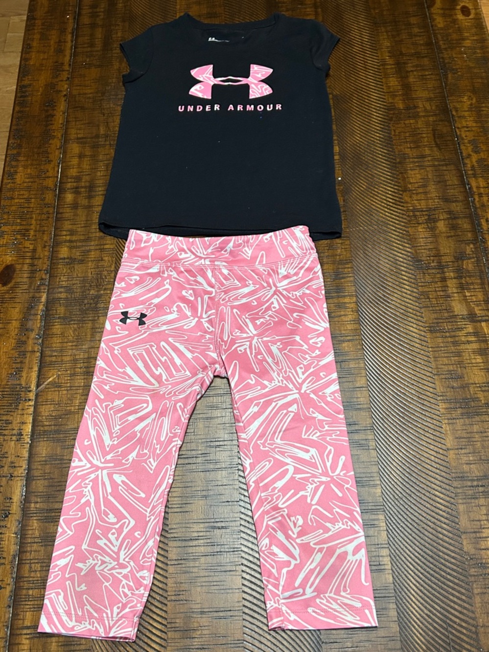 Under Armour Black Tee with Pink Graphic Accents